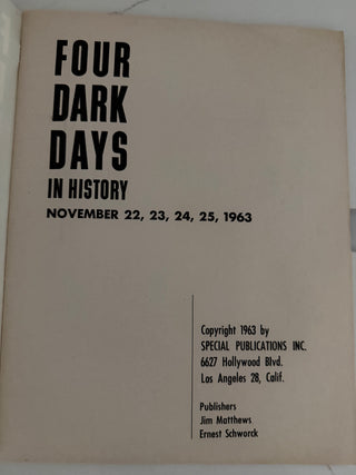 Vintage Magazine Four Dark Days in History Kennedy assassination