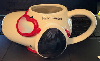 snoopy mug with heart shaped glasses