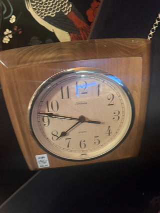 Vintage Sunbeam Clock Wood Frame Quartz Movement