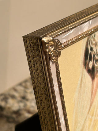 Vintage Faux Mother of Pearl/Gold Frame, 4”x6”