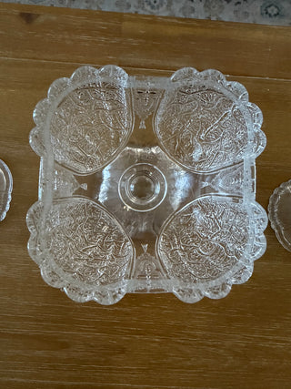 Antique 1880’s Shell & Tassel Glassware Set