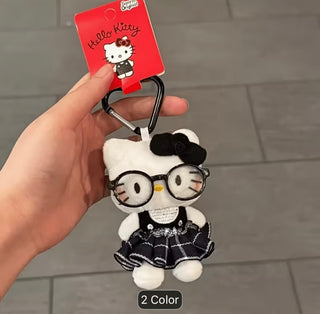 1pc Sanrio Hello Kitty Glasses Plush Hanging Keychain