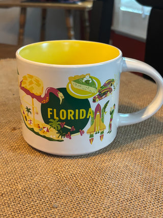 S-Bucks Discovery Series Florida Mug white w yellow interior