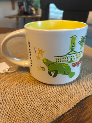 S-Bucks Discovery Series Florida Mug white w yellow interior