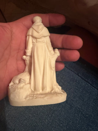 Saint Fracis of Assisi Statue in white resin 4"