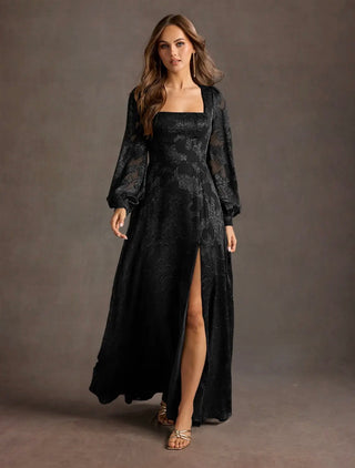 NWT Azazie Atelier Cerise Black Maxi Dress Size 14