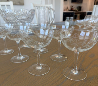 7 vintage Noritake Sasaki bamboo Champagne Coupe