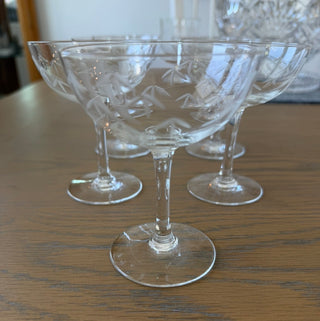 7 vintage Noritake Sasaki bamboo Champagne Coupe