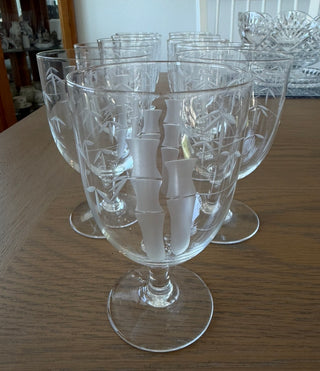 11 Vintage Noritake Sasaki Bamboo Water Goblets