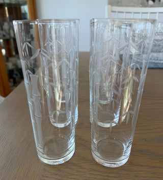 10 Vintage Noritake Sasaki Bamboo Tom Collins glasses