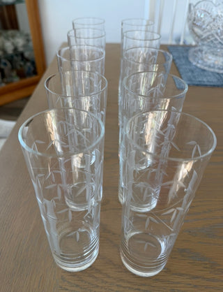 10 Vintage Noritake Sasaki Bamboo Tom Collins glasses