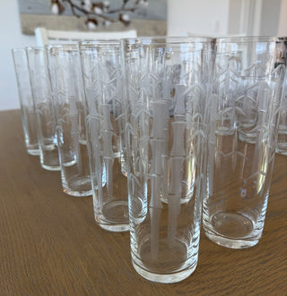 10 Vintage Noritake Sasaki Bamboo Tom Collins glasses