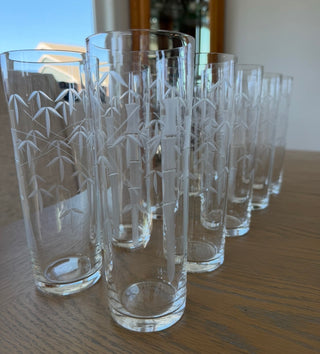 10 Vintage Noritake Sasaki Bamboo Tom Collins glasses