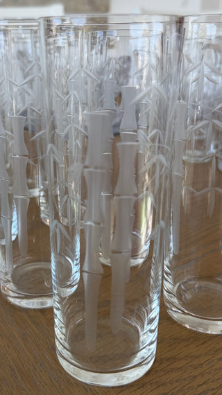 10 Vintage Noritake Sasaki Bamboo Tom Collins glasses