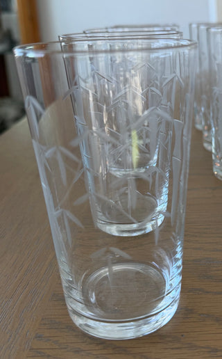 9 vintage Noritake Sasaki bamboo tumblers