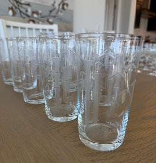 9 vintage Noritake Sasaki bamboo tumblers