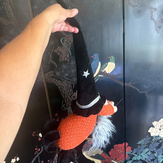 Happy Haunting 20" Plush Flying Gnome Witch on Broomstick Halloween Decor