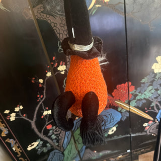 Happy Haunting 20" Plush Flying Gnome Witch on Broomstick Halloween Decor