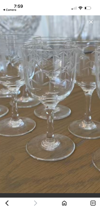 9 vintage Noritake Sasaki bamboo wine glasses