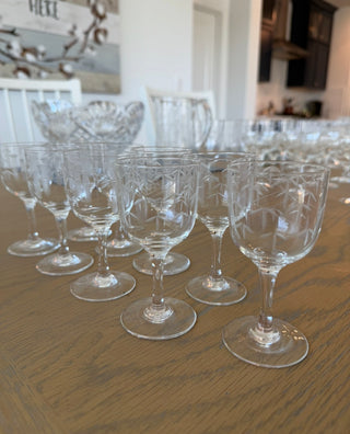 9 vintage Noritake Sasaki bamboo wine glasses