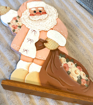 VTG Hand-Painted Cottage Core Santa