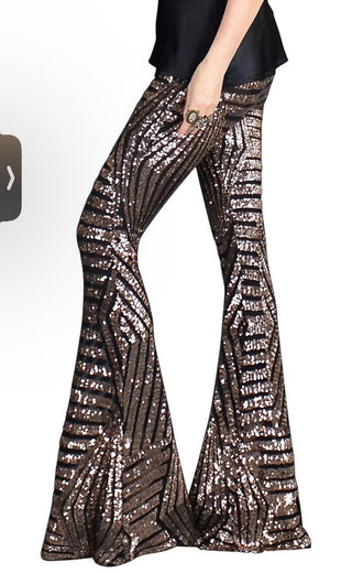 NWOT womens glitter wide leg palazzo Size L