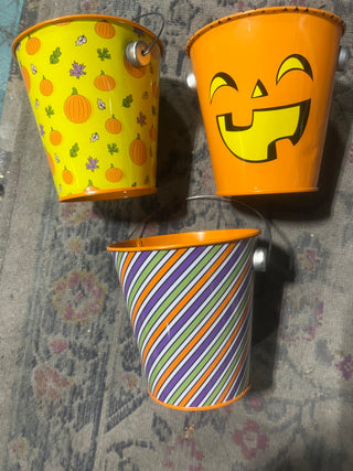 Set of 3 Halloween candy buckets