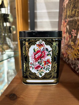 Pheasant Motif Black & Gold Tin