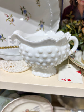 Fenton Milk Glass Hobnail Creamer