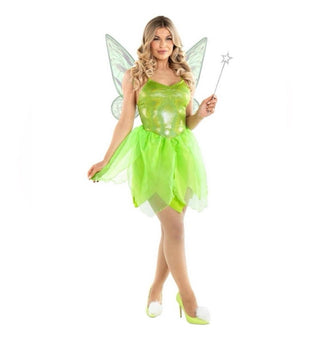 NEW Morph Costumes Women’s Green Fairy Costume & Wings Tinker Bell Size L