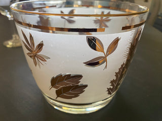 Vintage 1960s Libbey gold leaf  cocktail set