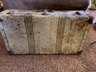 Vintage metal suitcase decor piece