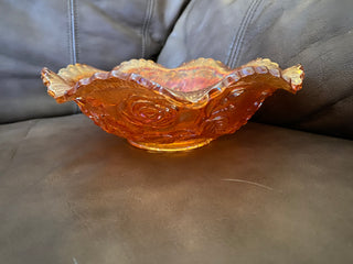 Imperial glass Marigold Rose carnival bowl