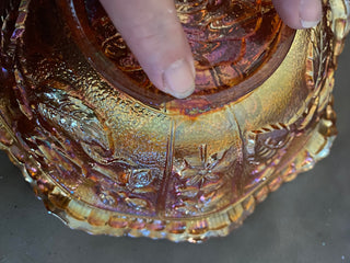 Imperial glass Marigold Rose carnival bowl