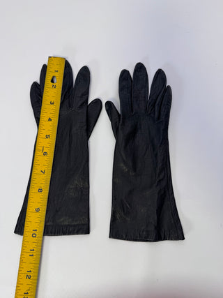 Black Leather Lined Dress Gloves Approx 10 Inch Long