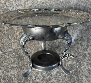 Silverplate Tray on Vintage "warming" stand RCD