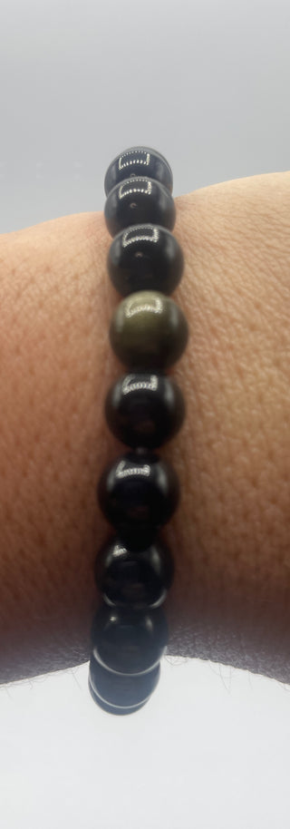 8mm Gold Sheen Obsidian Bracelet