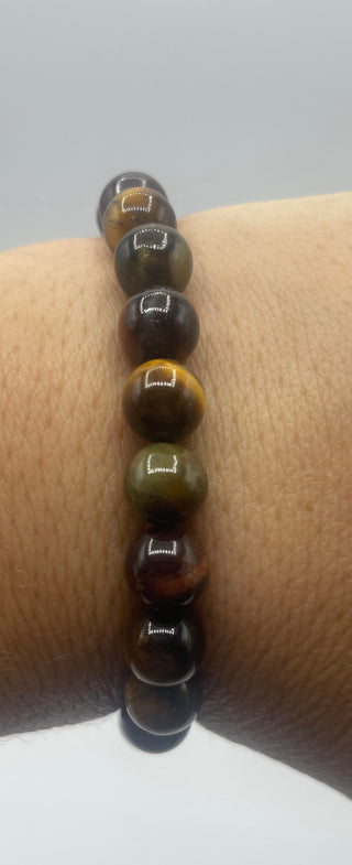 8mm Multi Tigers Eye Bracelet