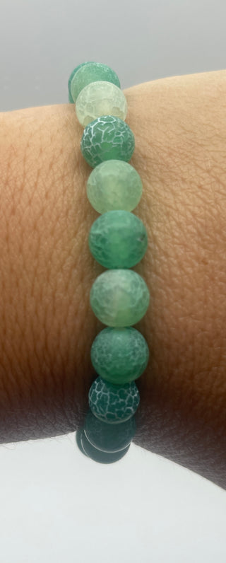8mm Green Matte Agate Bracelet