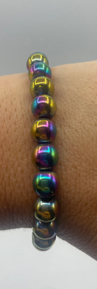 8mm Rainbow Hematite Bracelet
