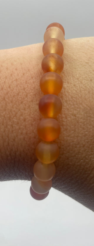 8mm Matte Orange Agate Bracelet
