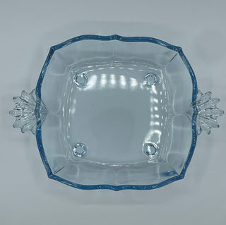 Vintage Fostoria blue bowl with handles