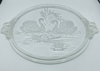 Mikasa clear glass swan tray