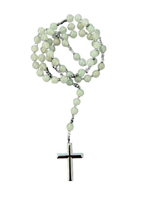 ROSARY CROSS NECKLACE - JADE