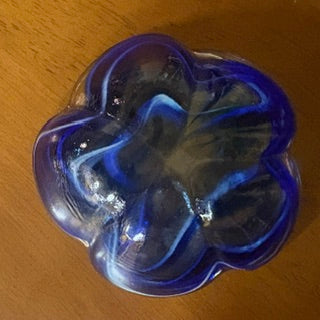 MCM Japanese Cobalt Blue Art Glass Dish