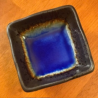 Vntg Japanese Kosui Blue Condiment Dish