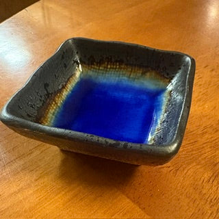 Vntg Japanese Kosui Blue Condiment Dish