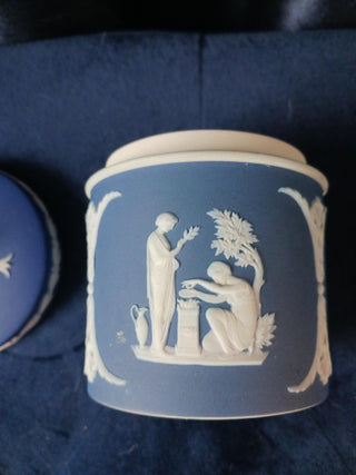Jasperware 1896 Tea Pot Wedgewood England Set Sugar and Cream