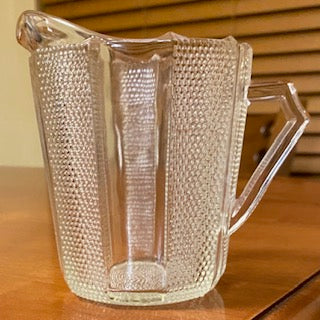 Vntge Jeannette Glass Dewdrop Pitcher