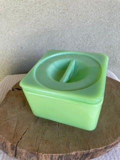 Jeannette Jadeite Refrigerator Uranium  Dish